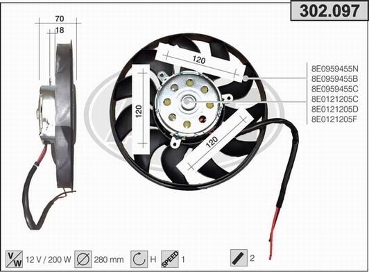 AHE 302.097 - Ventola, Raffreddamento motore www.autoricambi360.it