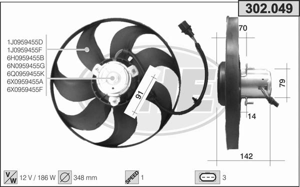 AHE 302.049 - Ventola, Raffreddamento motore www.autoricambi360.it