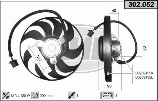 AHE 302.052 - Ventola, Raffreddamento motore www.autoricambi360.it