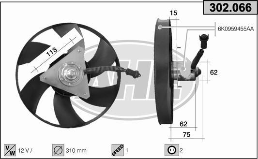 AHE 302.066 - Ventola, Raffreddamento motore www.autoricambi360.it