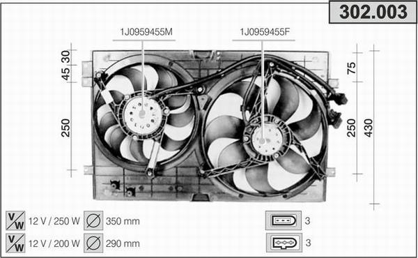 AHE 302.003 - Ventola, Raffreddamento motore www.autoricambi360.it