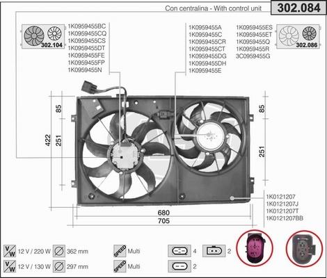 AHE 302.084 - Ventola, Raffreddamento motore www.autoricambi360.it