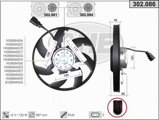 AHE 302.086 - Ventola, Raffreddamento motore www.autoricambi360.it