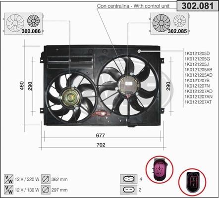 AHE 302.081 - Ventola, Raffreddamento motore www.autoricambi360.it