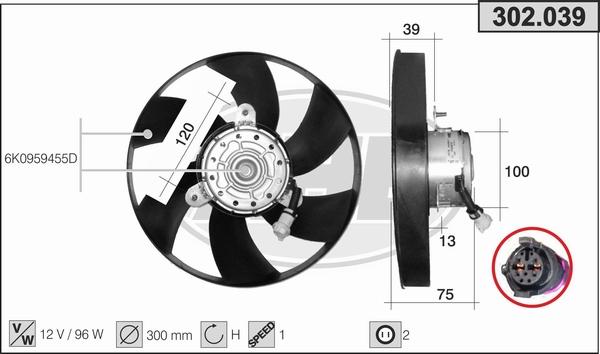 AHE 302.039 - Ventola, Raffreddamento motore www.autoricambi360.it