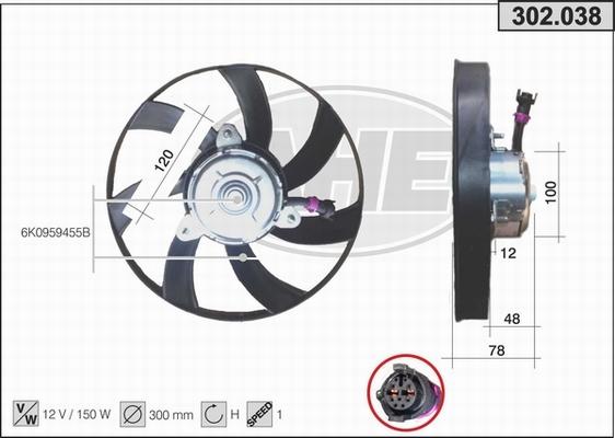 AHE 302.038 - Ventola, Raffreddamento motore www.autoricambi360.it