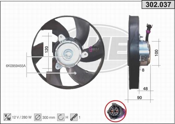 AHE 302.037 - Ventola, Raffreddamento motore www.autoricambi360.it