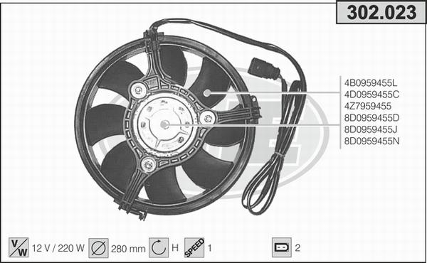 AHE 302.023 - Ventola, Raffreddamento motore www.autoricambi360.it