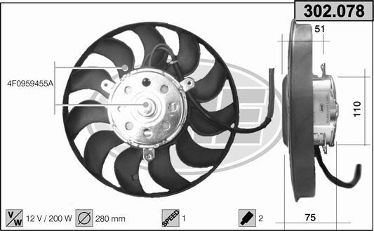 AHE 302.078 - Ventola, Raffreddamento motore www.autoricambi360.it