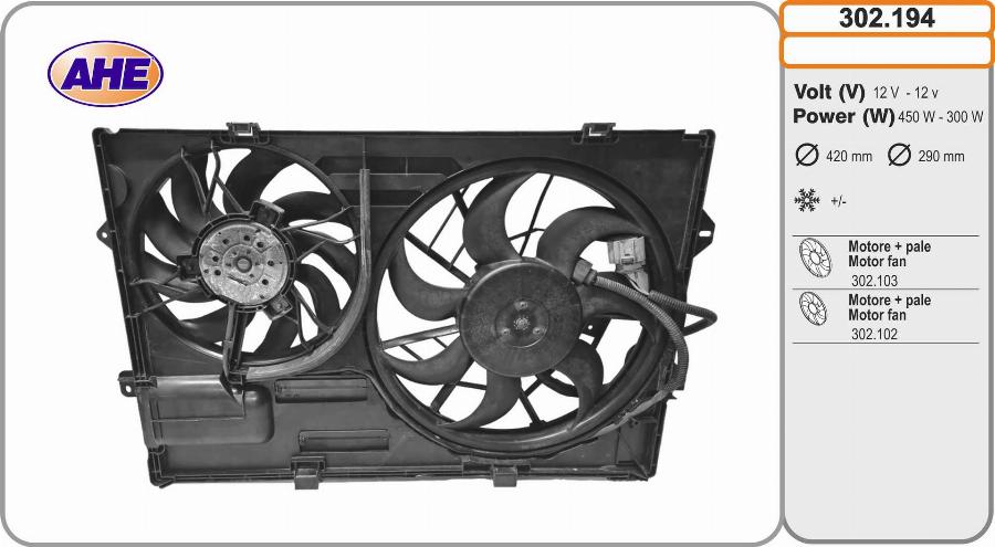 AHE 302.194 - Ventola, Raffreddamento motore www.autoricambi360.it