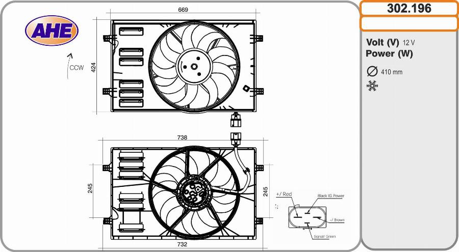AHE 302.196 - Ventola, Raffreddamento motore www.autoricambi360.it