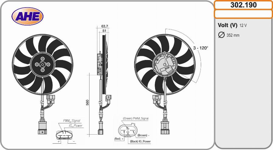 AHE 302.190 - Ventola, Raffreddamento motore www.autoricambi360.it