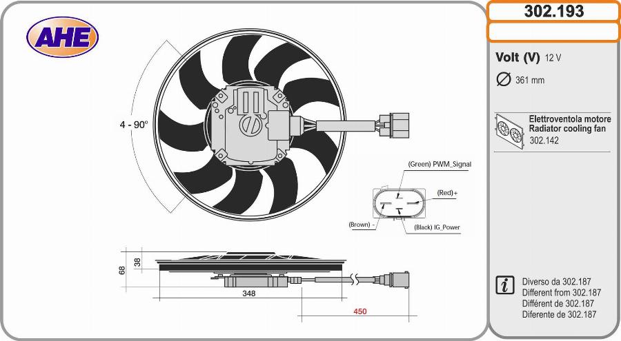 AHE 302.193 - Ventola, Raffreddamento motore www.autoricambi360.it