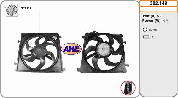 AHE 302.149 - Ventola, Raffreddamento motore www.autoricambi360.it