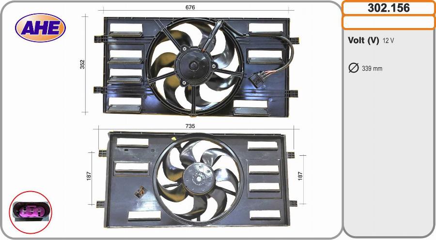 AHE 302.156 - Ventola, Raffreddamento motore www.autoricambi360.it