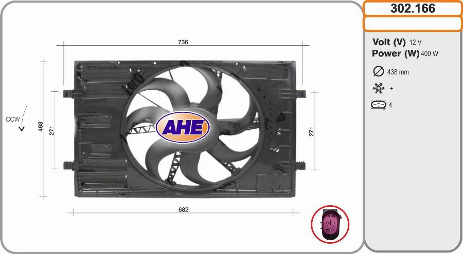 AHE 302.166 - Ventola, Raffreddamento motore www.autoricambi360.it