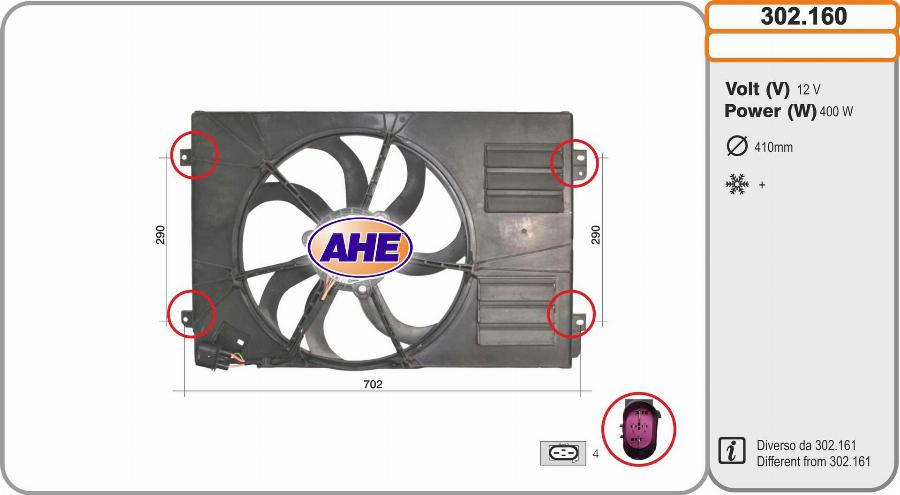 AHE 302.160 - Ventola, Raffreddamento motore www.autoricambi360.it