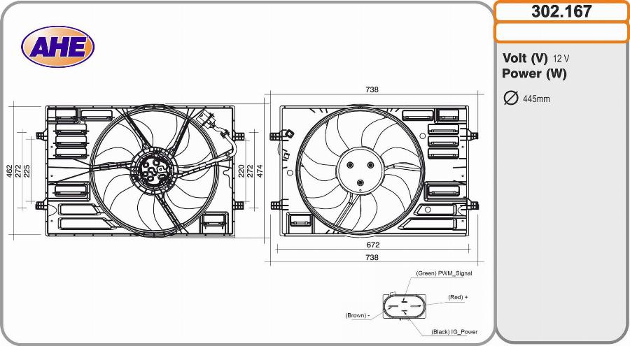 AHE 302.167 - Ventola, Raffreddamento motore www.autoricambi360.it