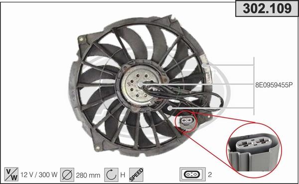 AHE 302.109 - Ventola, Raffreddamento motore www.autoricambi360.it
