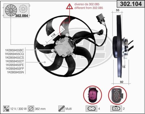 AHE 302.104 - Ventola, Raffreddamento motore www.autoricambi360.it