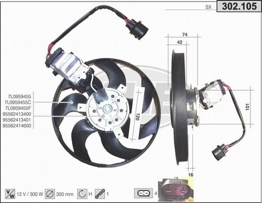 AHE 302.105 - Ventola, Raffreddamento motore www.autoricambi360.it