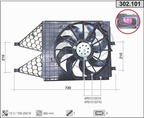 AHE 302.101 - Ventola, Raffreddamento motore www.autoricambi360.it