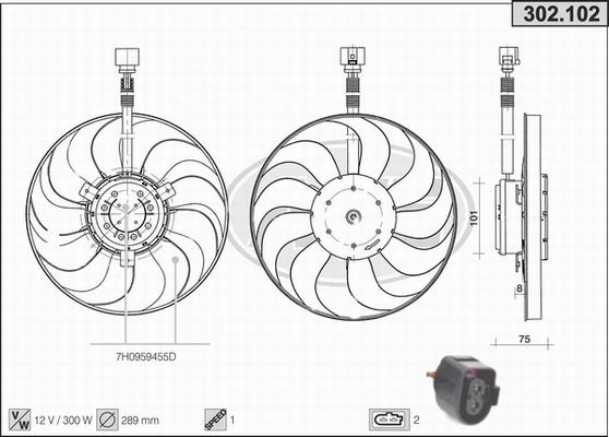 AHE 302.102 - Ventola, Raffreddamento motore www.autoricambi360.it