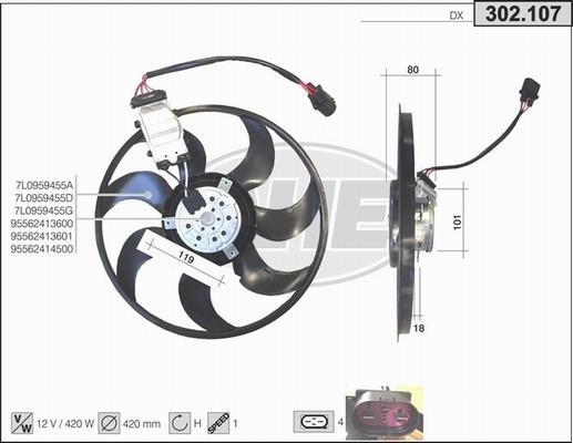AHE 302.107 - Ventola, Raffreddamento motore www.autoricambi360.it