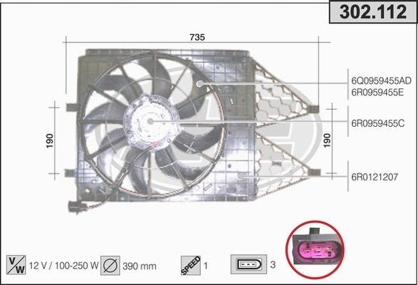 AHE 302.112 - Ventola, Raffreddamento motore www.autoricambi360.it