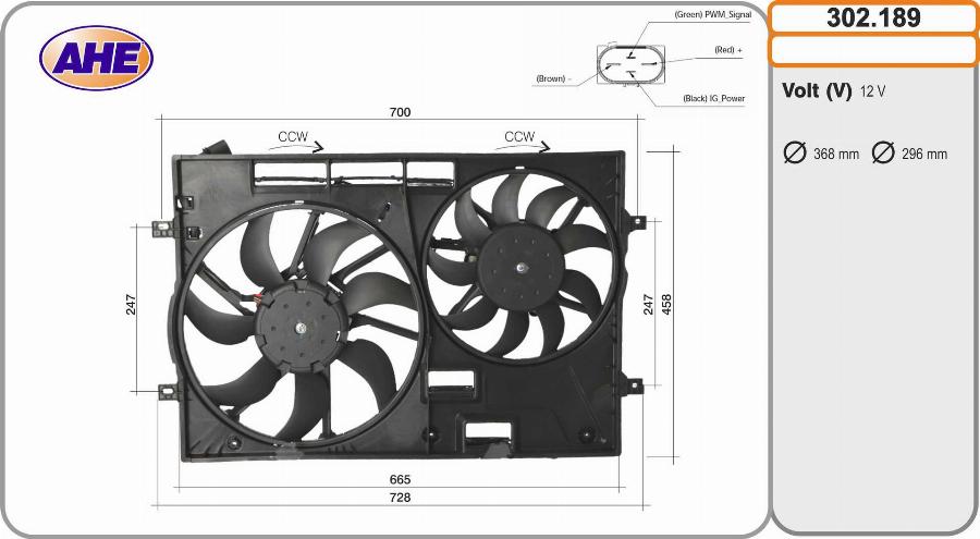 AHE 302.189 - Ventola, Raffreddamento motore www.autoricambi360.it