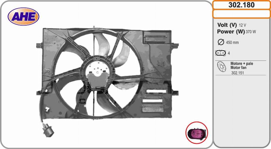 AHE 302.180 - Ventola, Raffreddamento motore www.autoricambi360.it