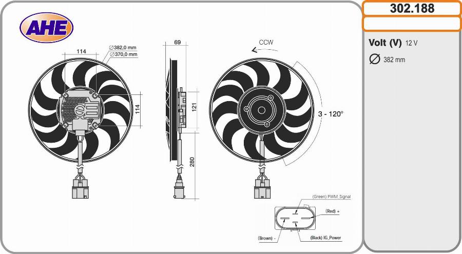 AHE 302.188 - Ventola, Raffreddamento motore www.autoricambi360.it