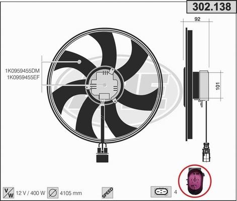 AHE 302.138 - Ventola, Raffreddamento motore www.autoricambi360.it