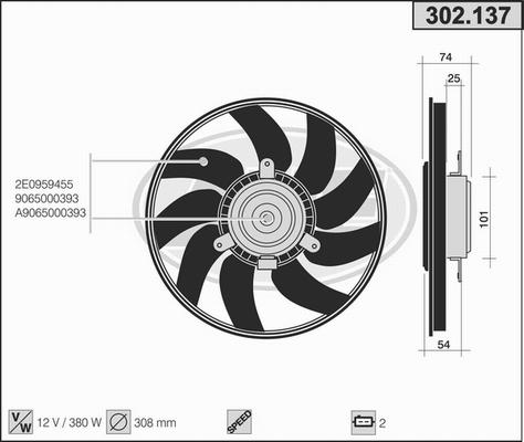 AHE 302.137 - Ventola, Raffreddamento motore www.autoricambi360.it