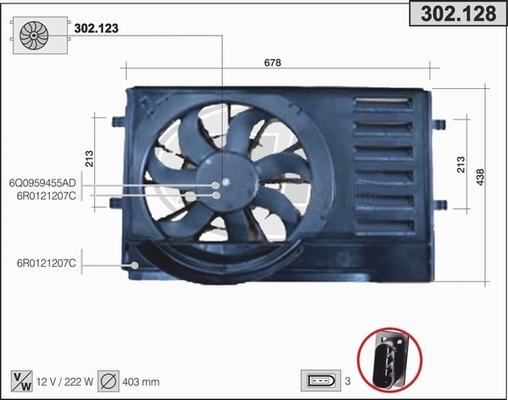 AHE 302.128 - Ventola, Raffreddamento motore www.autoricambi360.it