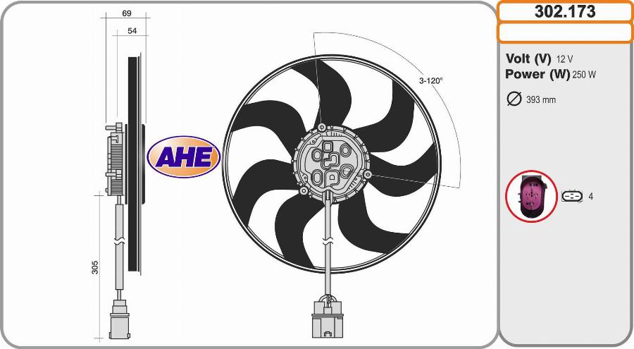 AHE 302.173 - Ventola, Raffreddamento motore www.autoricambi360.it