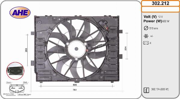 AHE 302.212 - Ventola, Raffreddamento motore www.autoricambi360.it