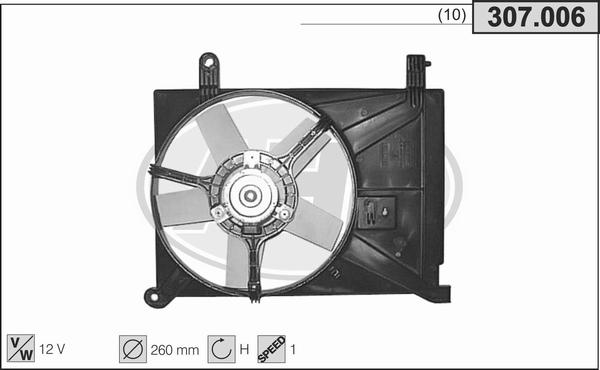 AHE 307.006 - Ventola, Raffreddamento motore www.autoricambi360.it