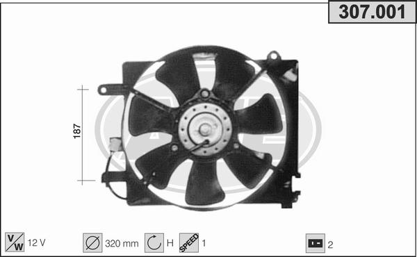 AHE 307.001 - Ventola, Raffreddamento motore www.autoricambi360.it