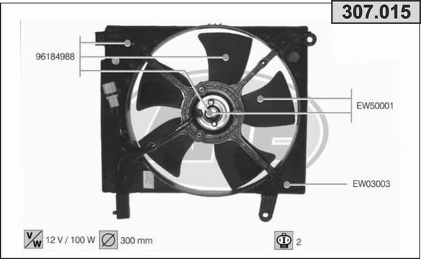 AHE 307.015 - Ventola, Raffreddamento motore www.autoricambi360.it