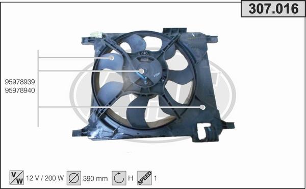 AHE 307.016 - Ventola, Raffreddamento motore www.autoricambi360.it
