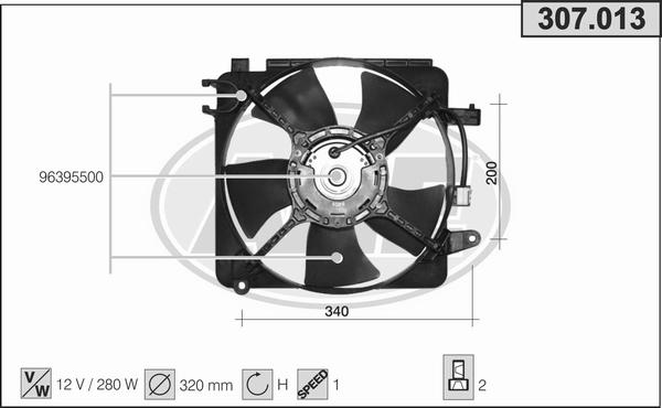 AHE 307.013 - Ventola, Raffreddamento motore www.autoricambi360.it