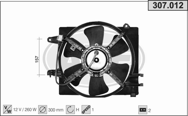 AHE 307.012 - Ventola, Raffreddamento motore www.autoricambi360.it