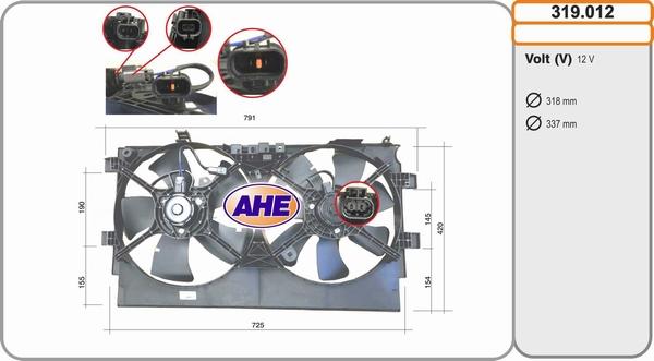 AHE 319.012 - Ventola, Raffreddamento motore www.autoricambi360.it