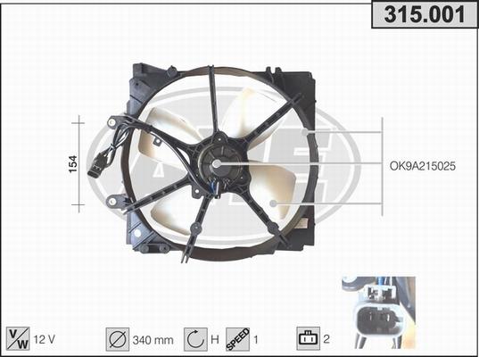AHE 315.001 - Ventola, Raffreddamento motore www.autoricambi360.it