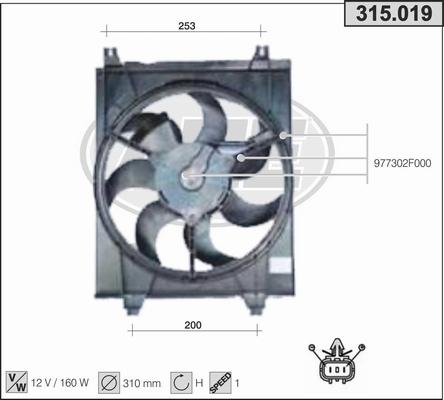 AHE 315.019 - Ventola, Raffreddamento motore www.autoricambi360.it