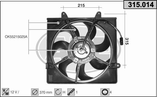 AHE 315.014 - Ventola, Raffreddamento motore www.autoricambi360.it