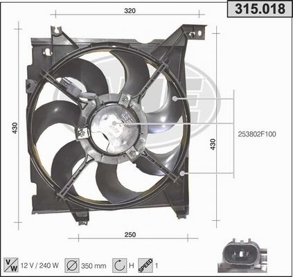 AHE 315.018 - Ventola, Raffreddamento motore www.autoricambi360.it