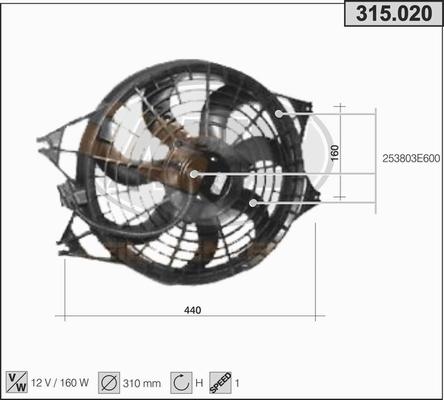 AHE 315.020 - Ventola, Raffreddamento motore www.autoricambi360.it