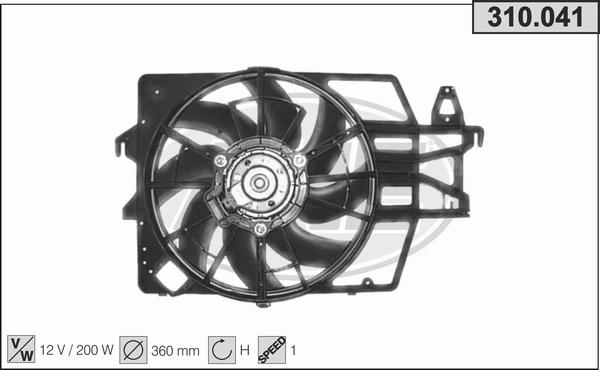 AHE 310.041 - Ventola, Raffreddamento motore www.autoricambi360.it